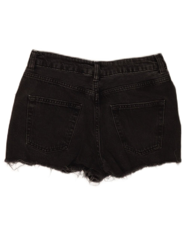 Topshop Женские джинсовые шорты W26, маленькие черные, хлопковые