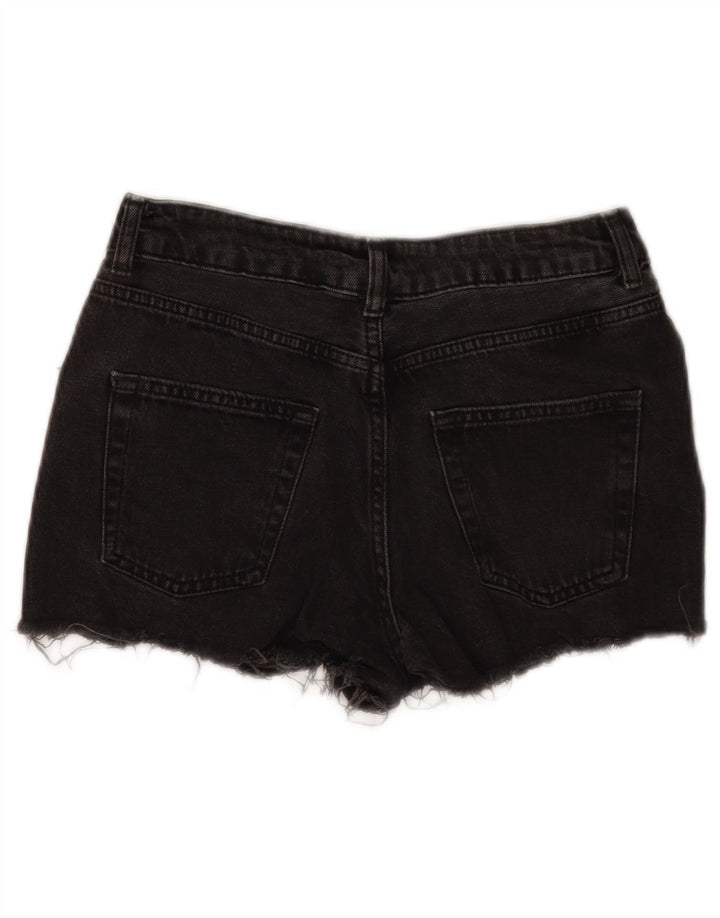 Topshop Женские джинсовые шорты W26, маленькие черные, хлопковые