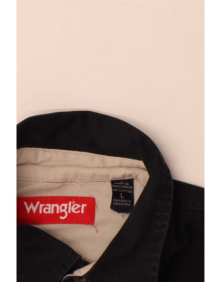 Мужская джинсовая рубашка Wrangler, большая черная, хлопок