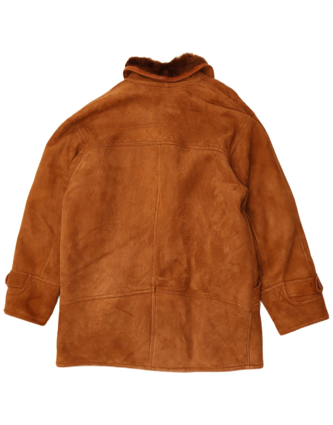 Винтажная мужская короткая дубленка UK 40, большая коричневая