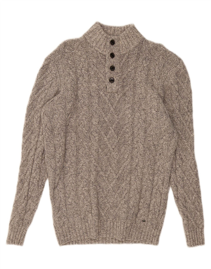 Мужской свитер WESTBURY на пуговицах, средний серый шерстяной свитер
