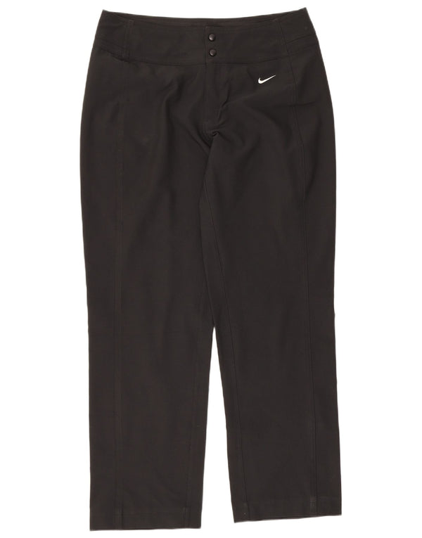 Женские прямые повседневные брюки Nike UK 8/10, маленькие W29 L27, черный полиэстер