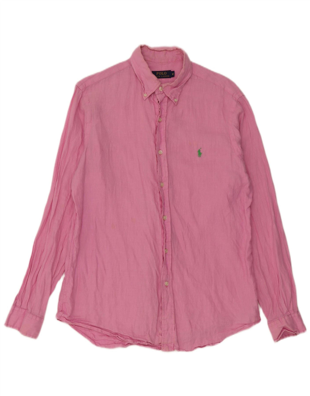 Мужская рубашка Polo Ralph Lauren из льна среднего розового цвета