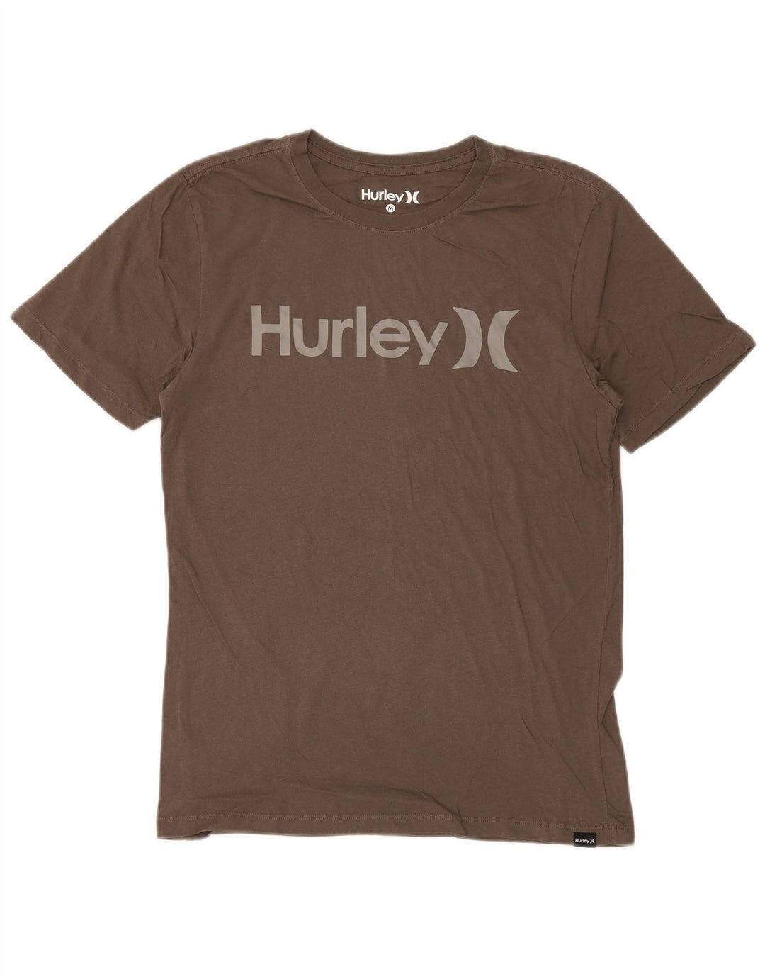 Мужская футболка с рисунком Hurley, хлопковый топ среднего коричневого цвета