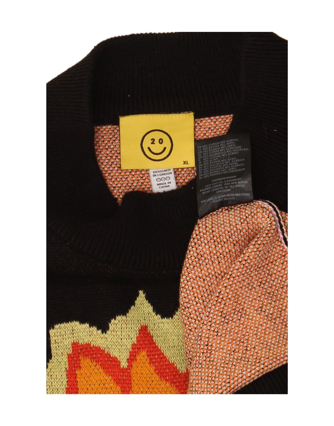 LAZY OAF Мужской большой джемпер с черепом и высоким воротником, черный хлопковый свитер XL