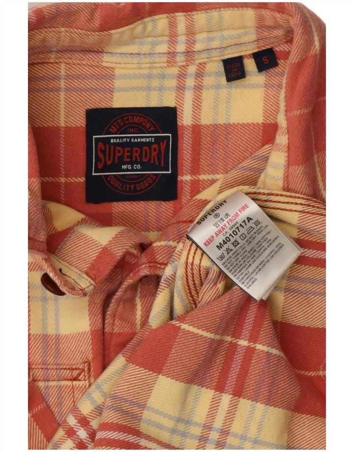 Мужская фланелевая рубашка Superdry, маленькая красная клетка, хлопок