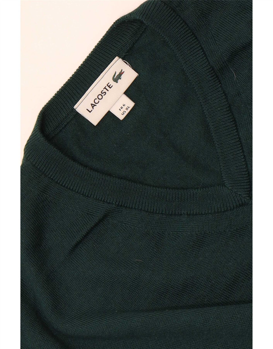 Мужской джемпер с v-образным вырезом Lacoste, размер 6 XL, зеленый
