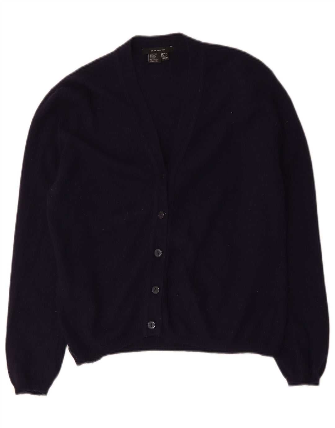 Женский кардиган Zara UK 14, большой темно-синий шерстяной свитер