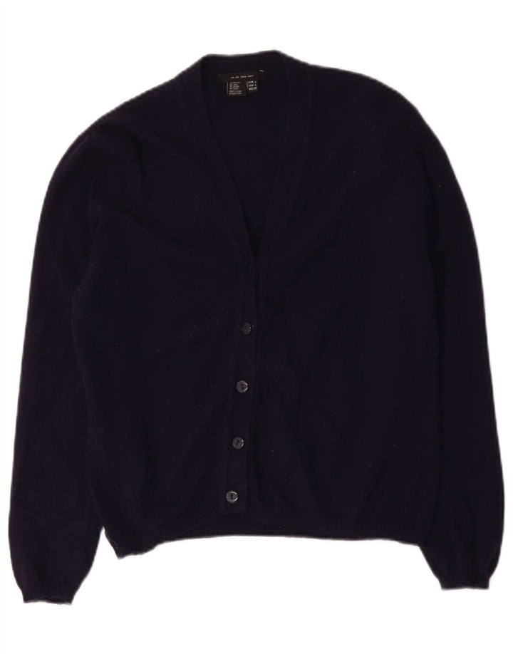 Женский кардиган Zara UK 14, большой темно-синий шерстяной свитер