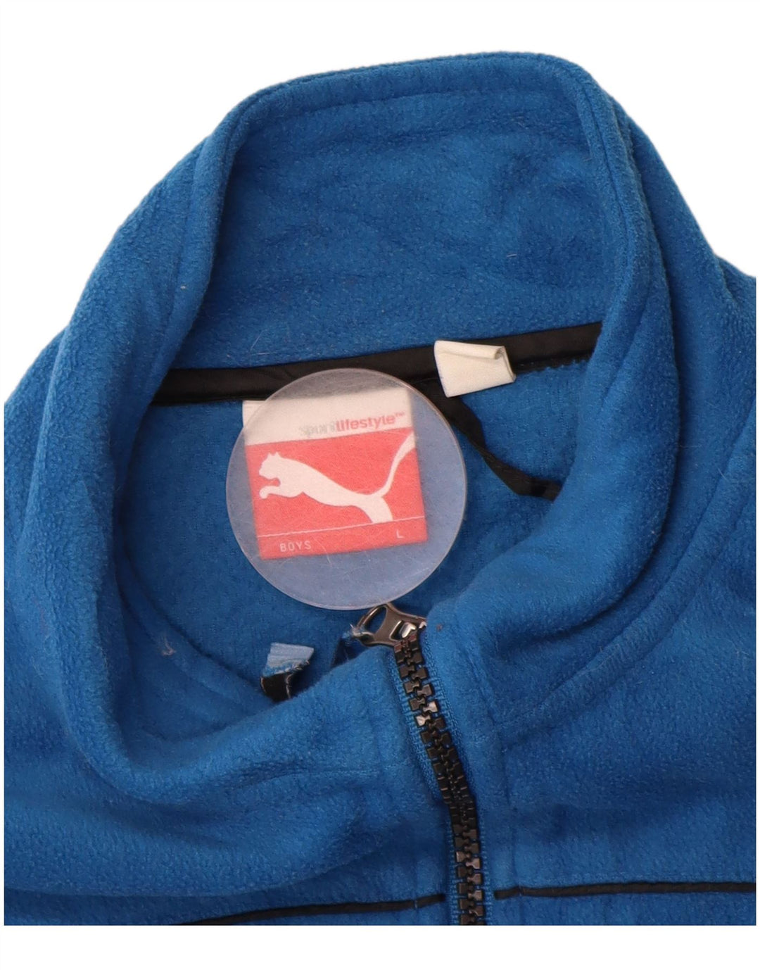 Флисовая куртка PUMA для мальчиков 12–13 лет, большая синяя, полиэстер
