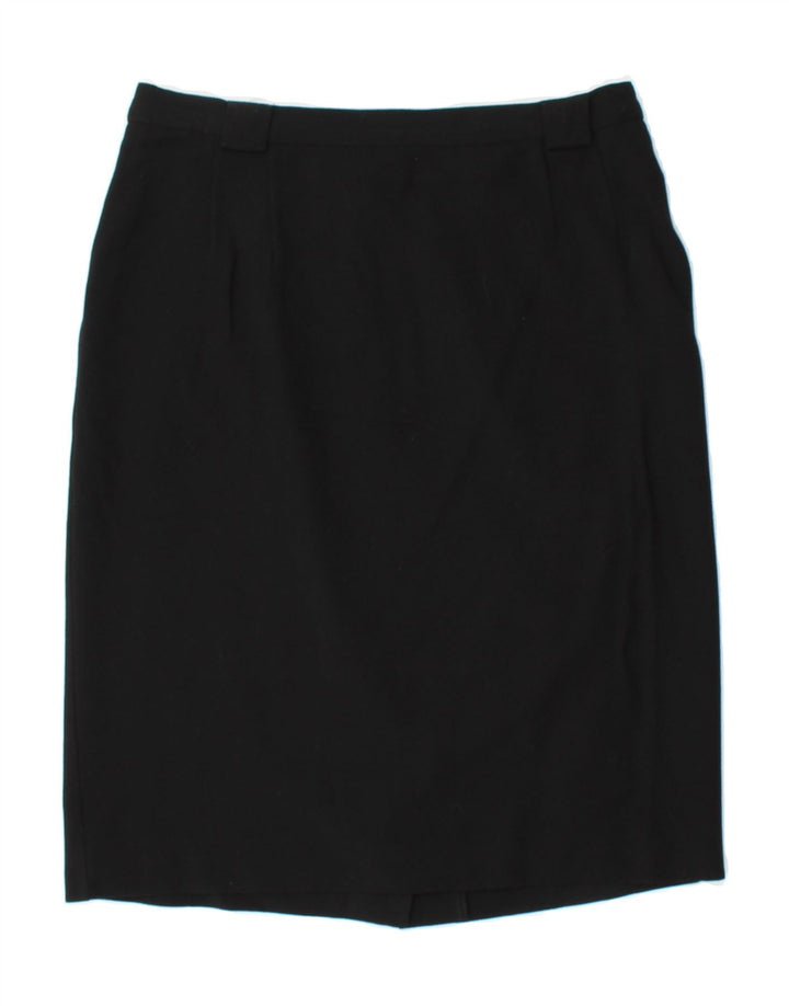 MARELLA Womens Straight Skirt UK 12 Medium W28 Black Wool Vintage Marella and Second-Hand Marella from Messina Hembry 