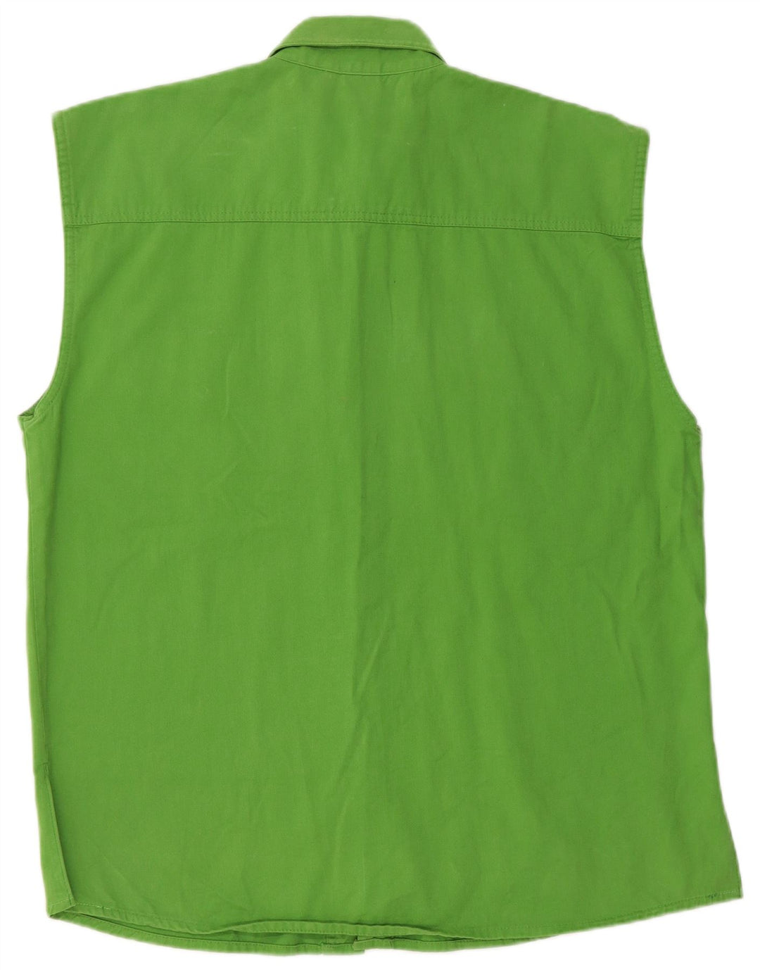 Винтажная женская рубашка без рукавов большого размера EU 40, средний зеленый хлопок, хлопок