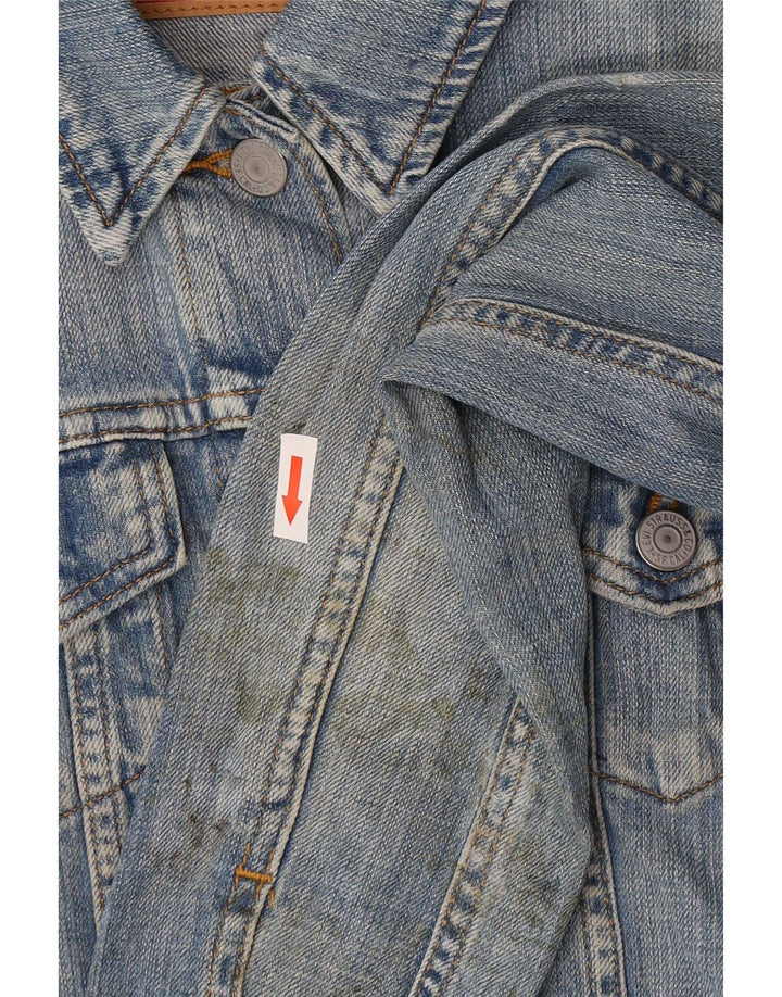 Женская джинсовая куртка Levi's с графическим рисунком UK 8, маленькая синяя, хлопок