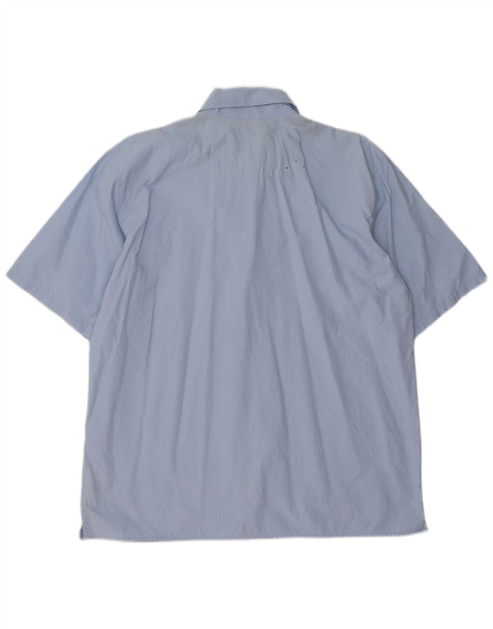 COLUMBIA Mens Short Sleeve Shirt Large Blue Cotton