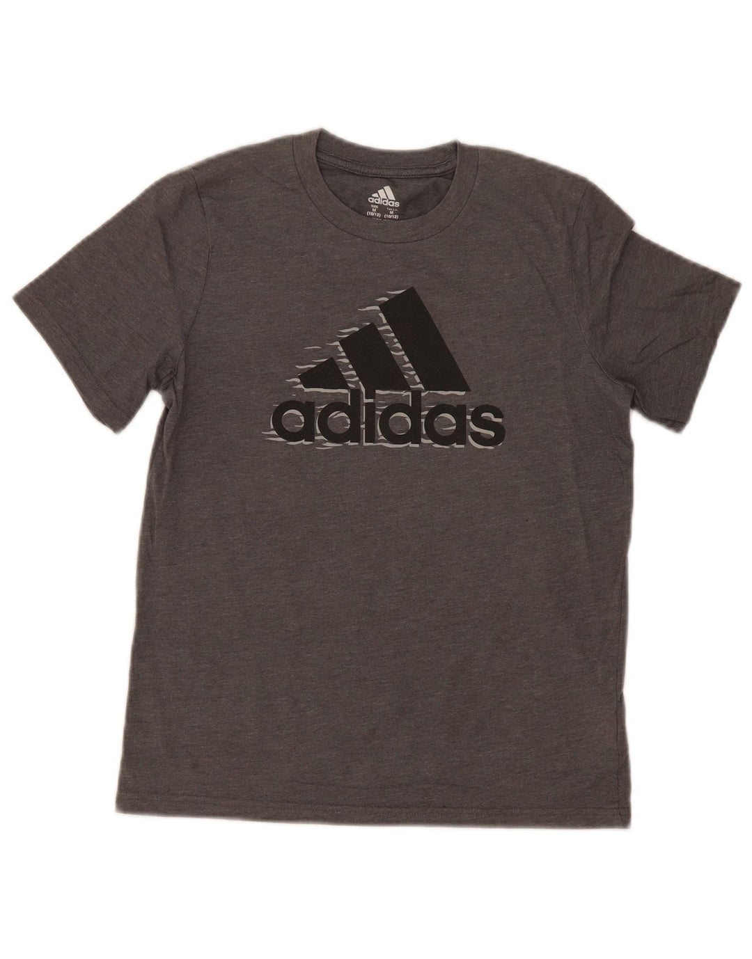 Футболка Adidas с рисунком для мальчиков, топ 10–11 лет, средний серый хлопок, серый цвет