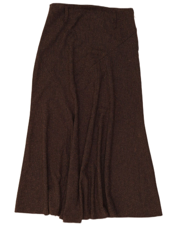 ZARA Womens High Waist Maxi Skirt EU 42 Large W30  Brown Flecked