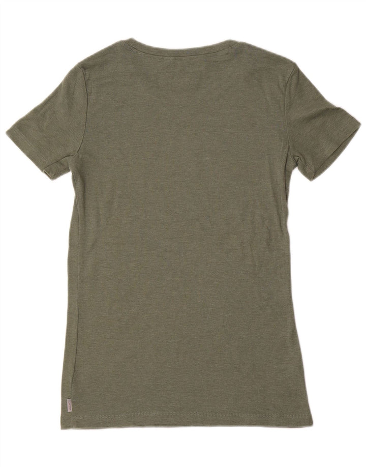 Женская футболка EDDIE BAUER Top UK 10 Small Khaki Cotton
