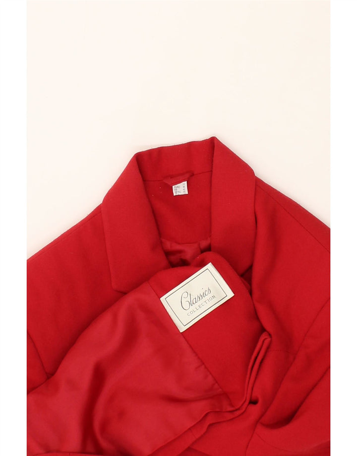 CLASSICS Womens 3 Button Blazer Jacket UK 12 Medium Red Vintage Classics and Second-Hand Classics from Messina Hembry 