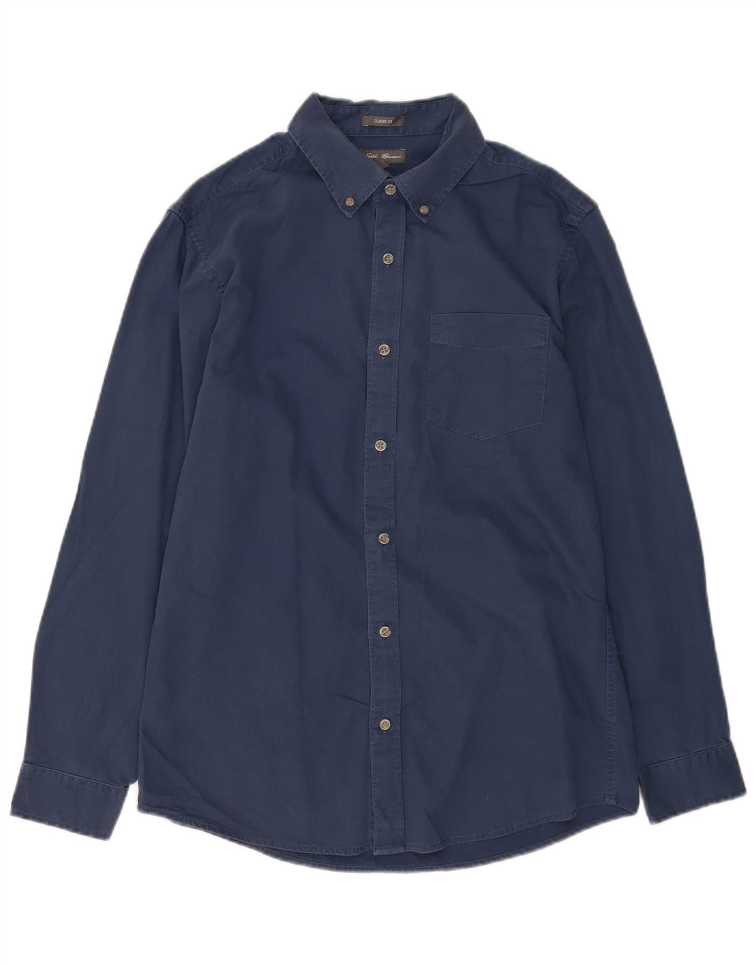 Мужская рубашка классического кроя Eddie Bauer среднего размера, темно-синяя, хлопковая