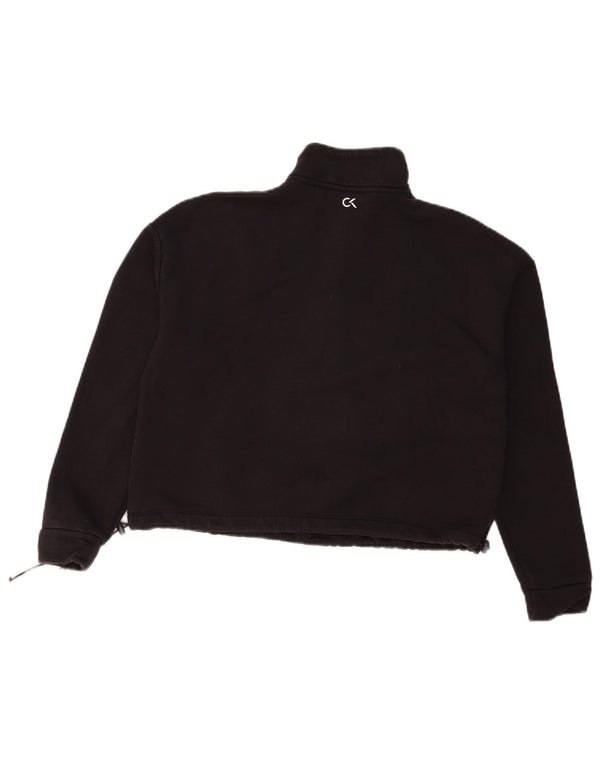 Calvin Klein Женский укороченный свитшот свободного кроя с графикой UK 6 XS Черный