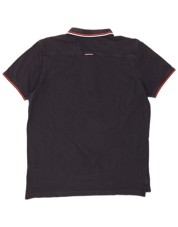 Tommy Hilfiger Мужская рубашка-поло приталенного кроя XL Темно-синяя хлопковая