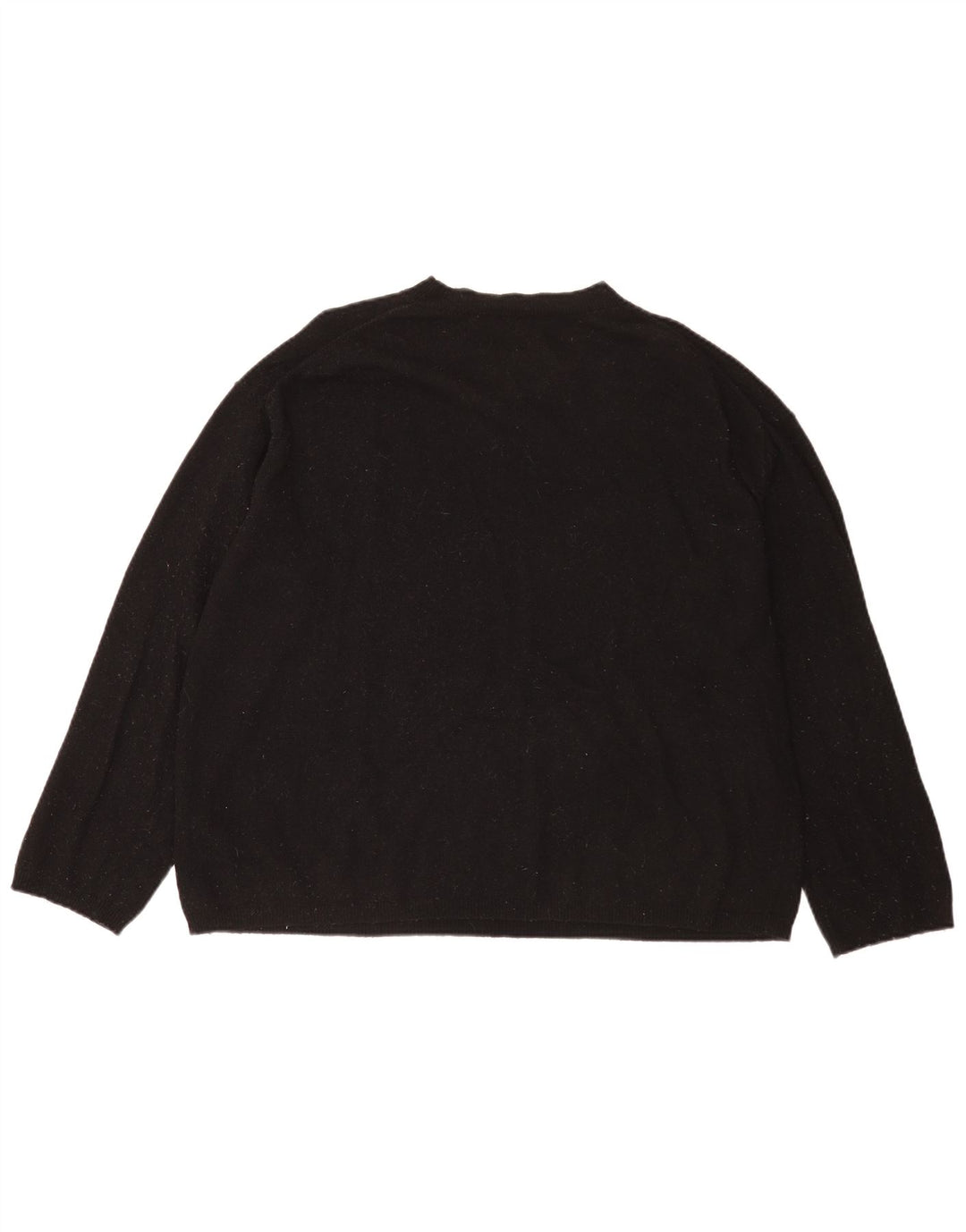 Женский свободный джемпер с круглым вырезом Zara UK 14, средний черный шерстяной свитер