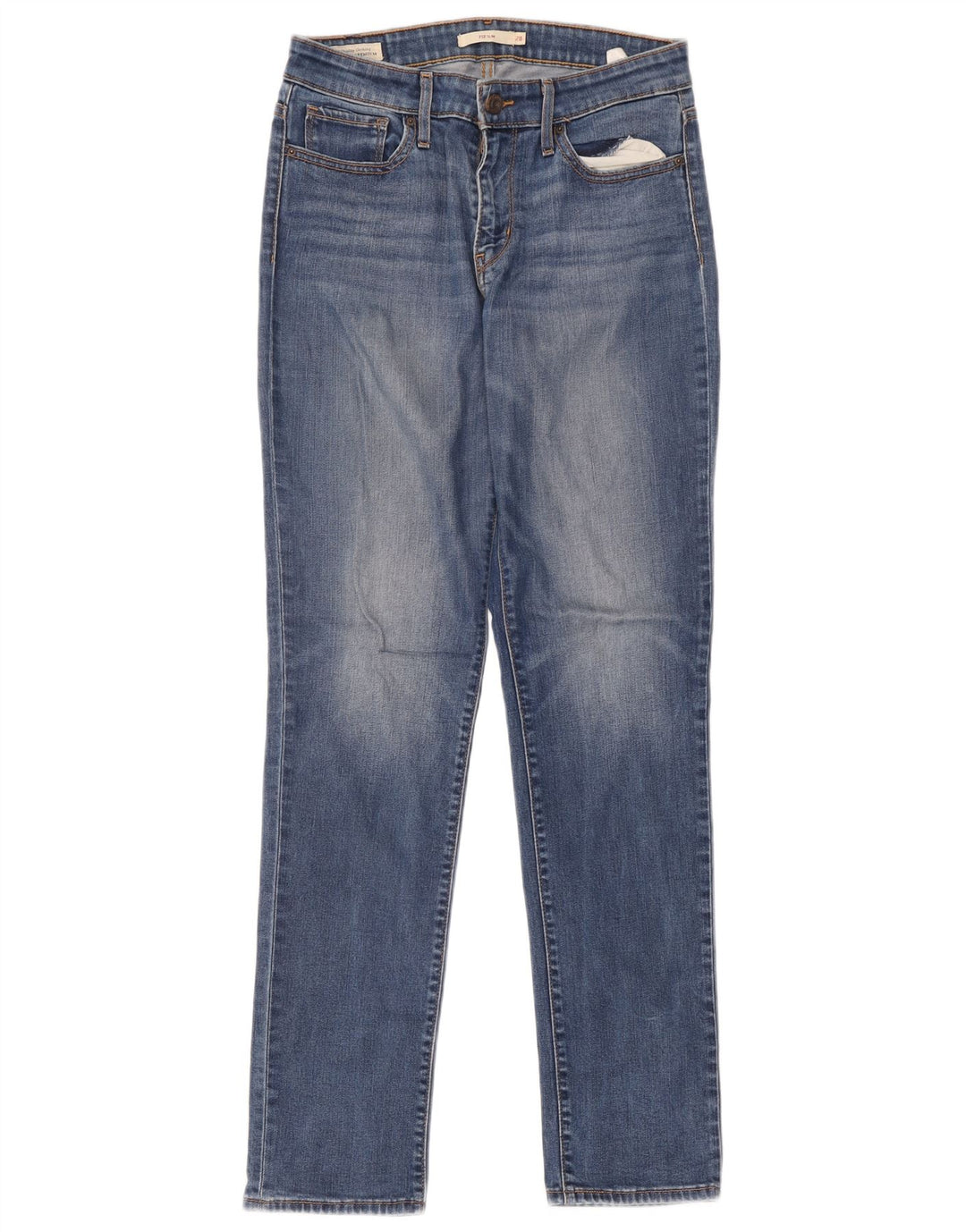 Женские зауженные джинсы Levi's 712 W28 L32 синие из лиоцелла