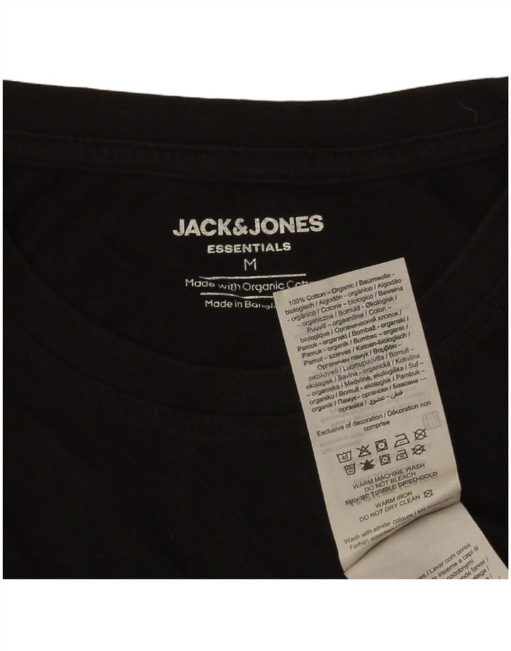 Мужская футболка Jack & Jones из хлопка среднего размера, черная