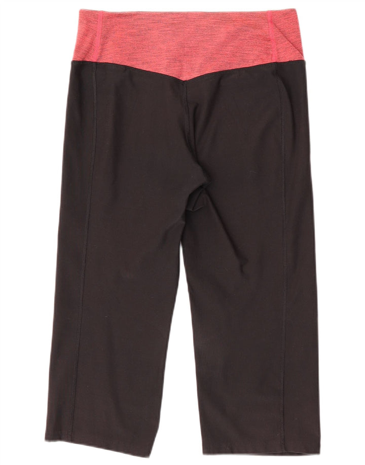 Женские леггинсы-капри Nike Dri Fit UK 14, средние черные цветные блоки
