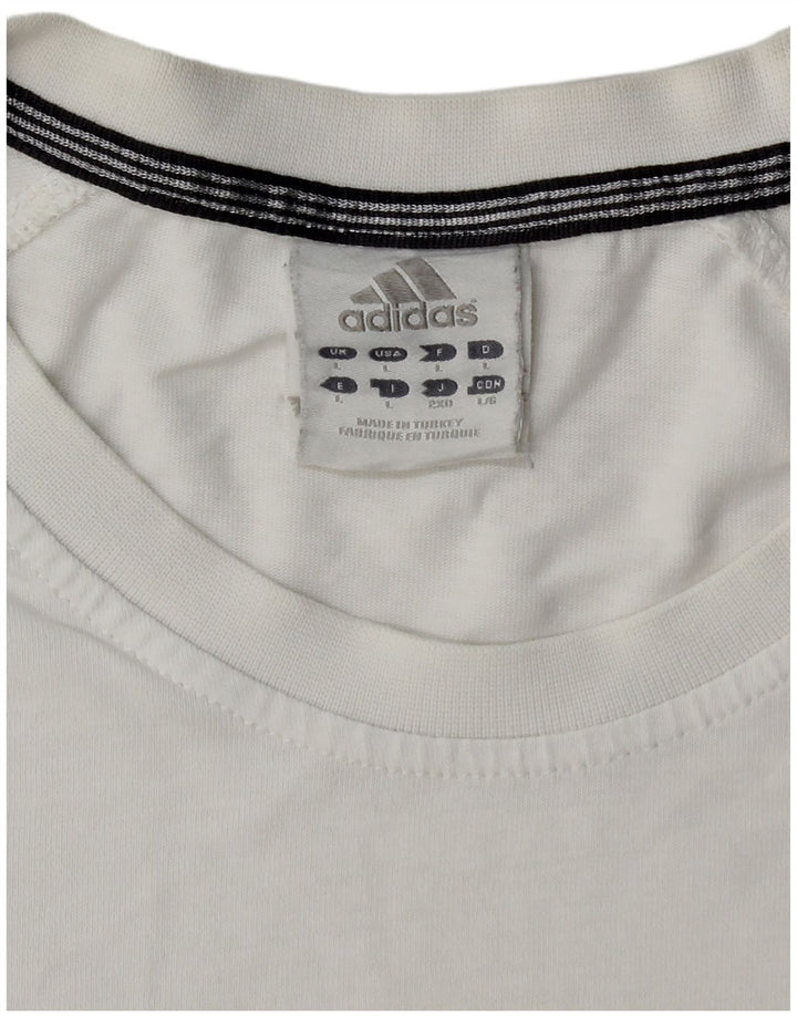 Мужская футболка ADIDAS, большой белый хлопок