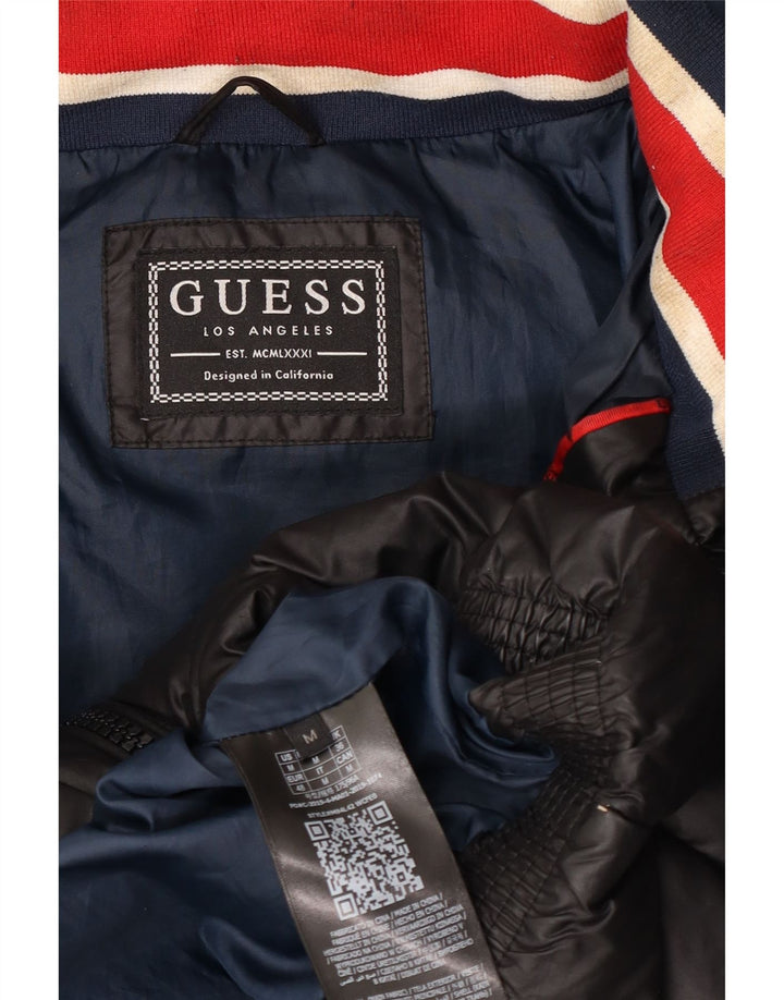 Мужская утепленная куртка Guess с капюшоном UK 38, средний черный полиэстер