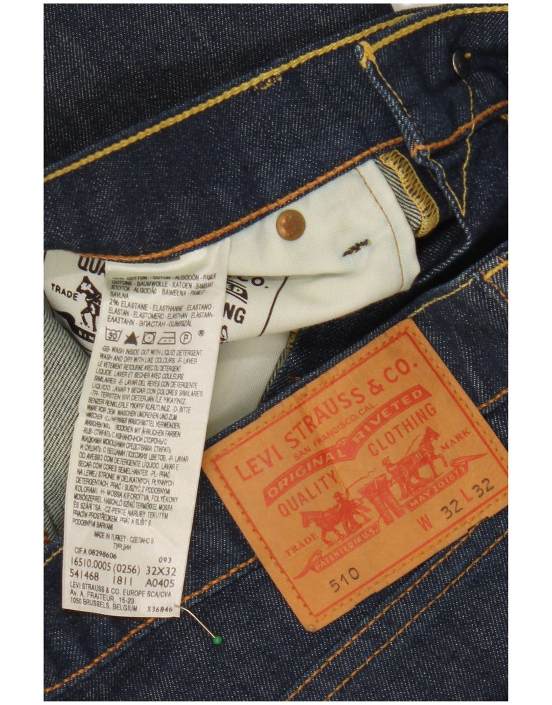 Мужские джинсы скинни LEVI'S 510 W32 L28 Темно-синие, хлопок