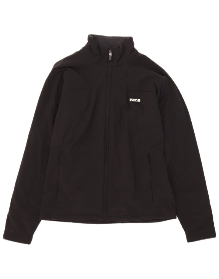 Женский спортивный костюм Fila, верхняя куртка UK 14, большой черный нейлон