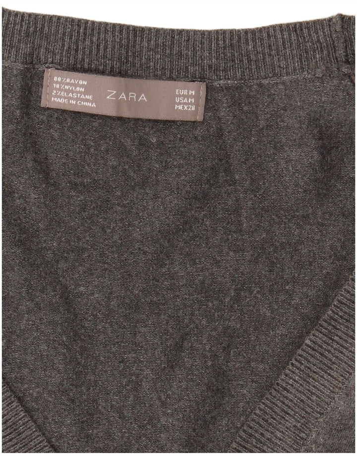 Женский кардиган Zara UK 12, средний серый вискоза
