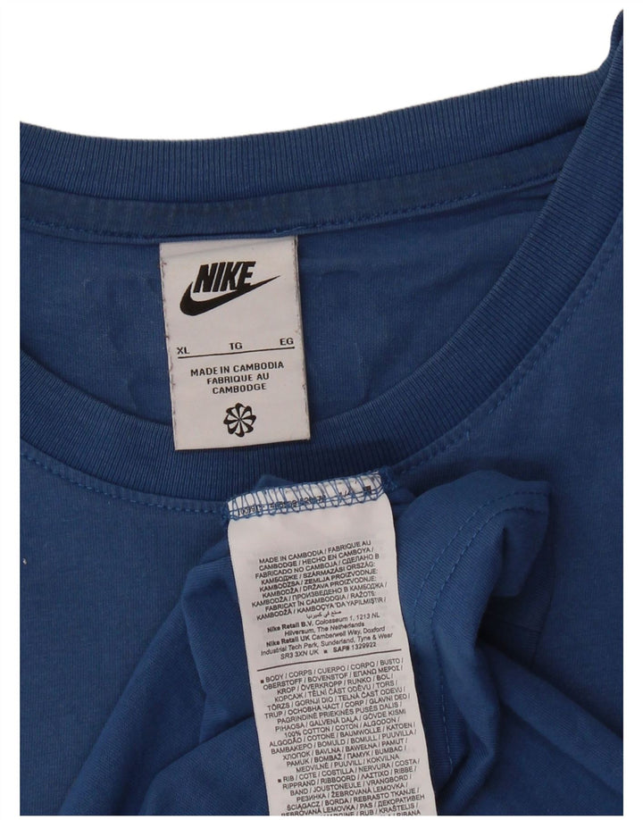 Мужская футболка с рисунком NIKE XL, синяя, хлопок