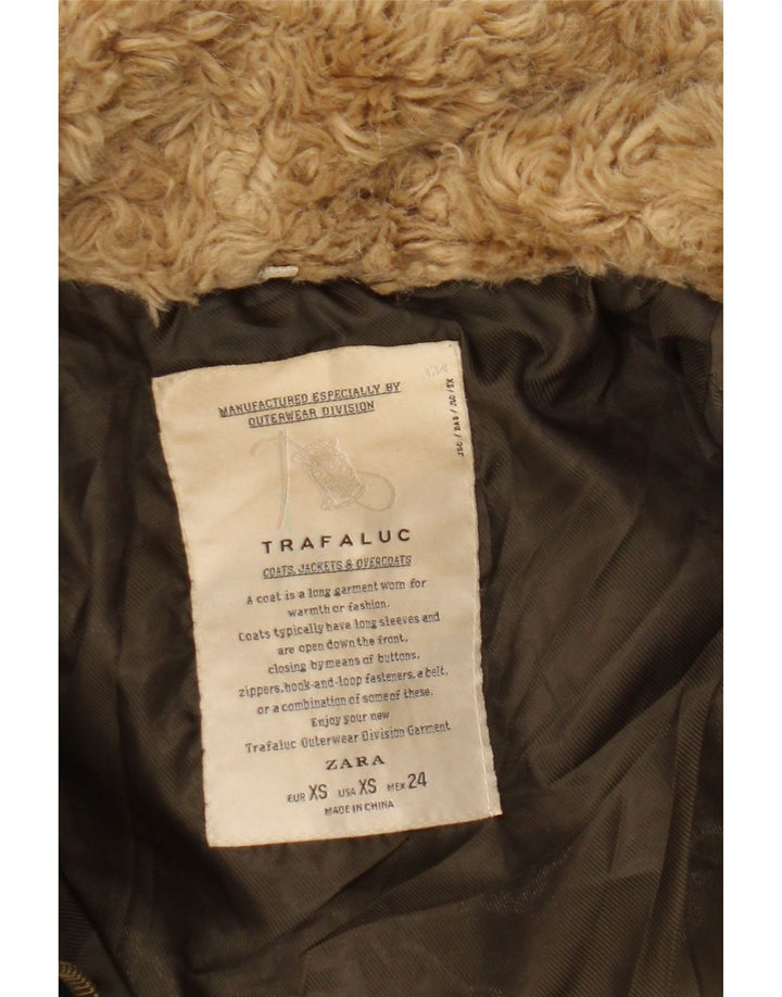 Женская стеганая куртка Zara UK 6 XS цвета хаки