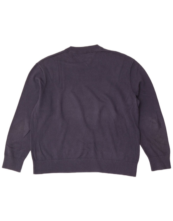 Мужской джемпер с круглым вырезом Tommy Hilfiger, темно-синий, хлопок, XL