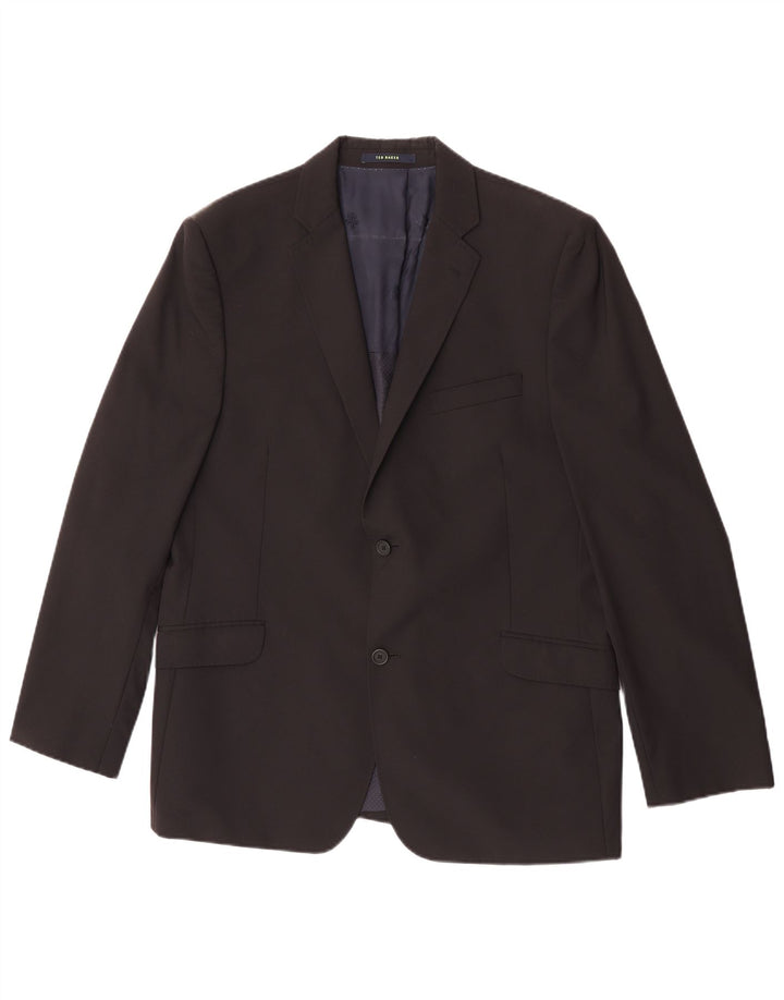 Мужской пиджак на 2 пуговицах Ted Baker UK 44 2XL, черная шерсть