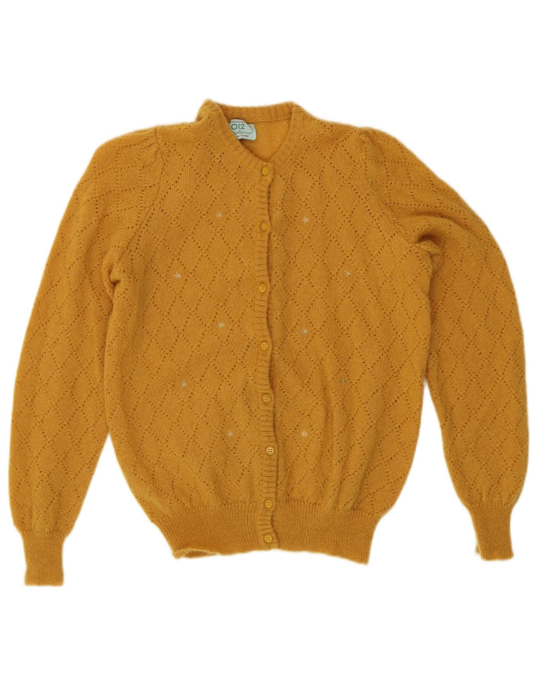 BENETTON Womens Cardigan Sweater UK 14 Medium Yellow