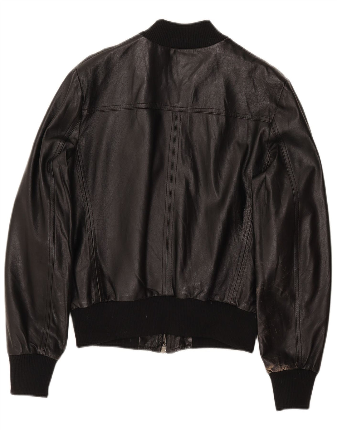 Женская укороченная кожаная куртка-бомбер CINTI IT 46, большая черная кожа