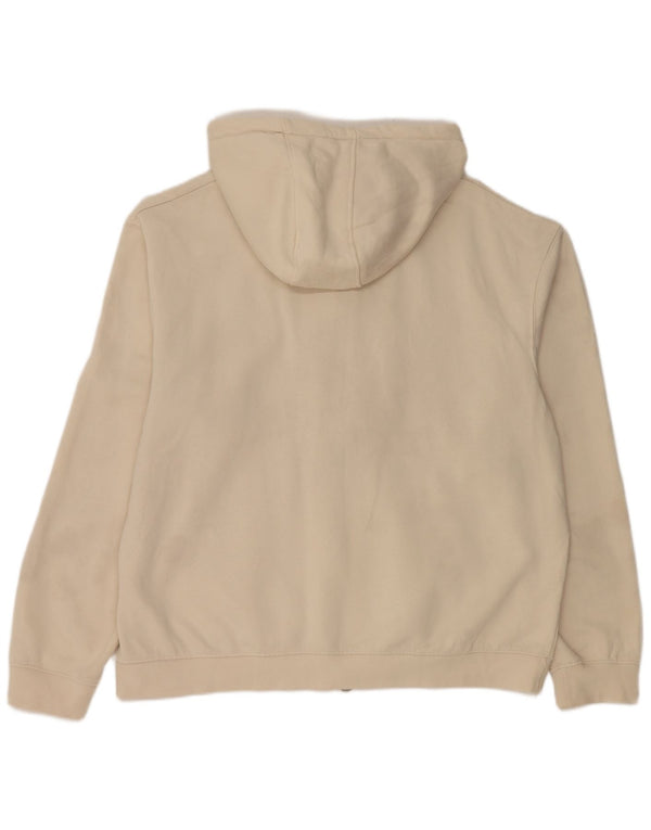 Zara Mens Zip Hoodie Sweater XL Beige Cotton