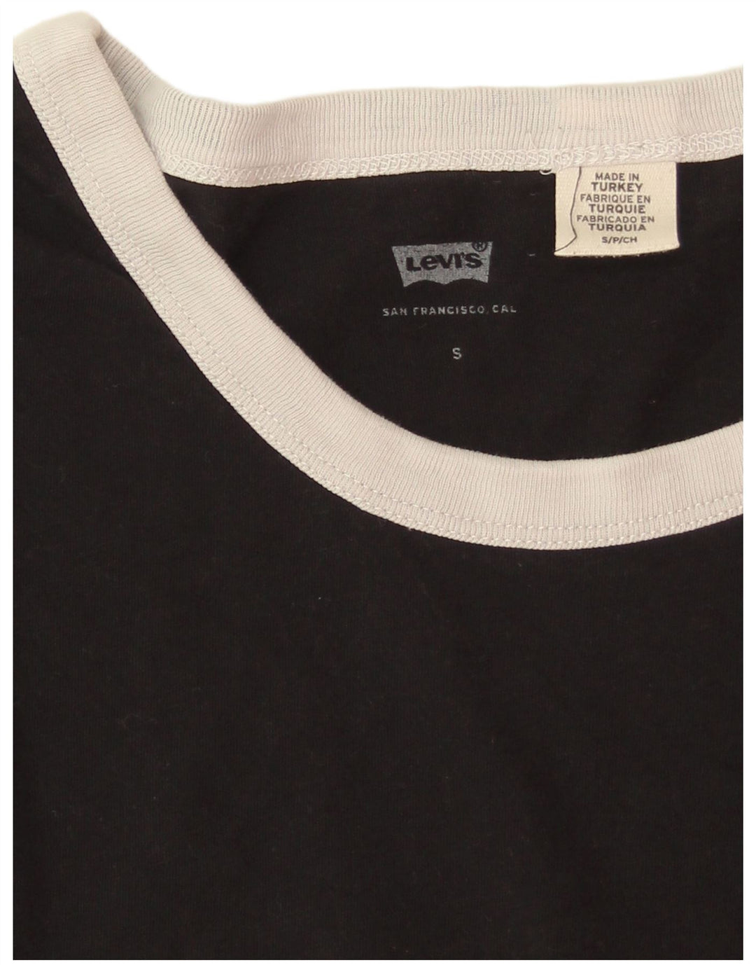 Женская футболка Levi's Top UK 10, маленькая, черный хлопок