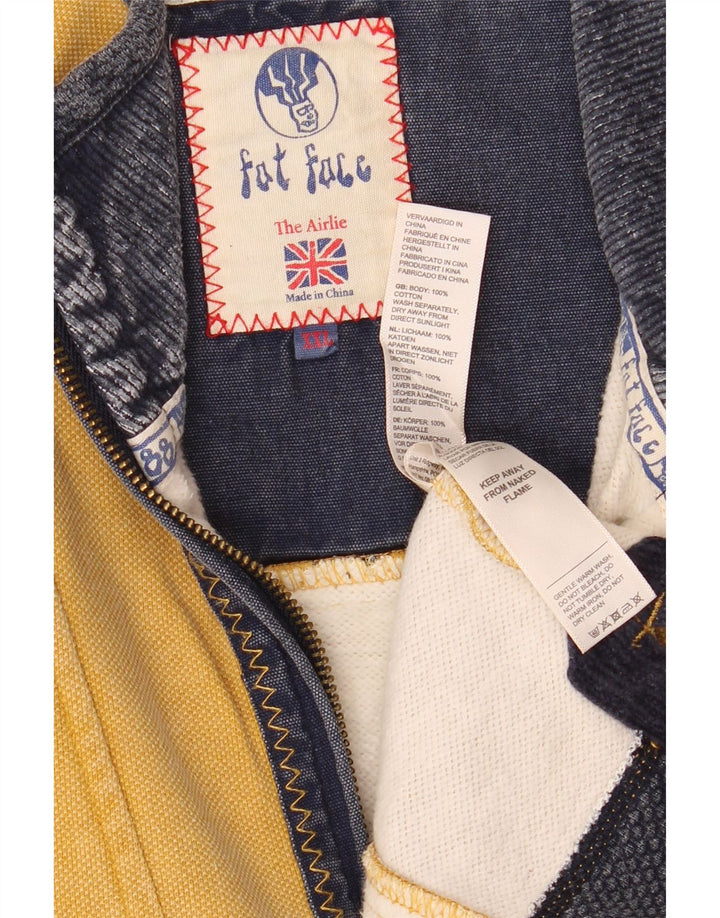 Мужской свитшот с воротником на молнии Fat Face, джемпер 2XL, желтый хлопок