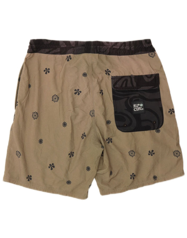 Мужские шорты для плавания Rip Curl XS, полиэстер бежевого цвета с цветочным принтом