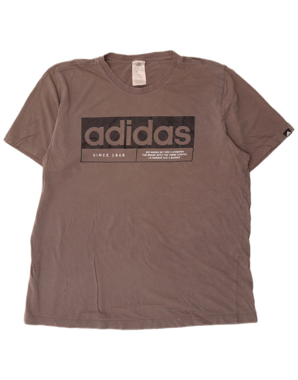 Adidas Мужская футболка с рисунком Top XL Серый хлопок
