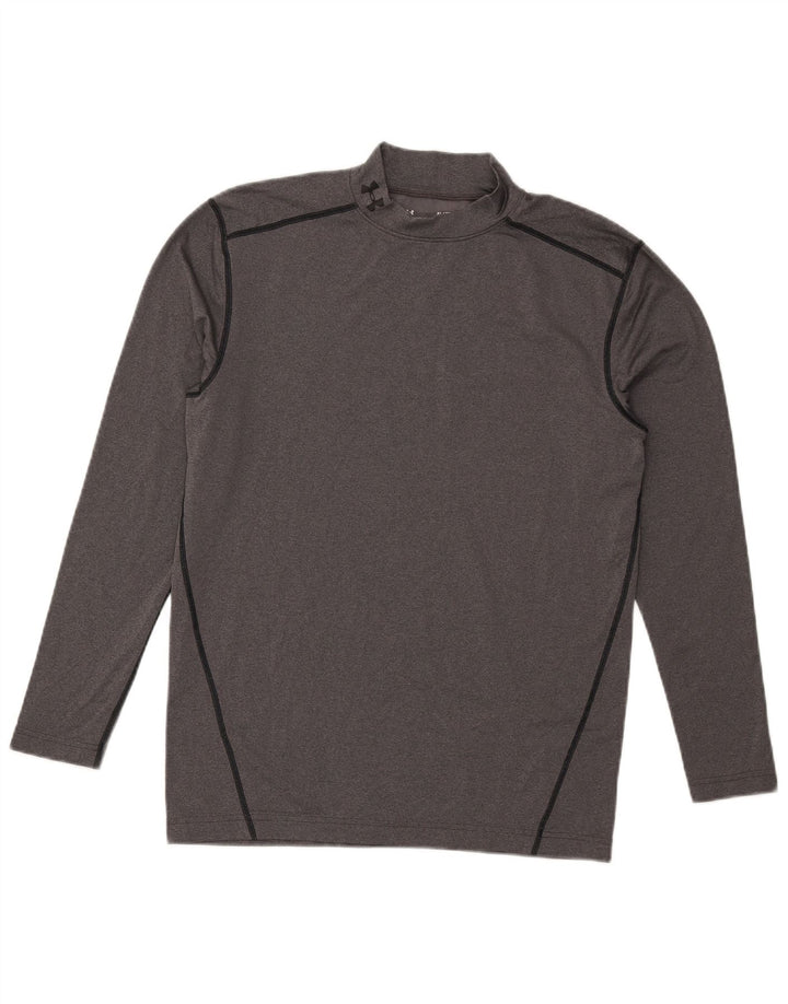 Мужской топ с рисунком Cold Gear Under Armour, серый, с длинным рукавом, XL