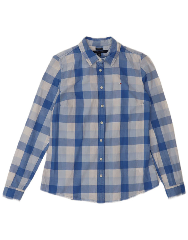 Женская рубашка классического кроя Tommy Hilfiger UK 6 XS, классическая синяя клетка из хлопка