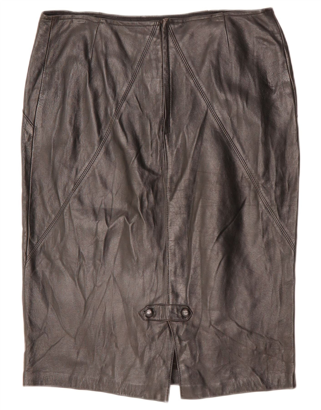 Юбка женская кожаная VINTAGE W32, большая, черная