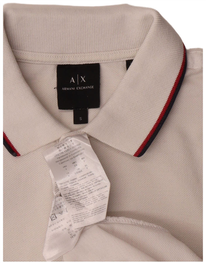 Мужская рубашка-поло Armani Exchange, маленький белый хлопок