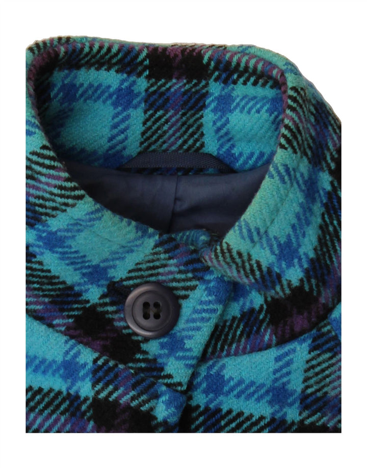 VINTAGE Womens Overcoat UK 18 XL Blue Plaid Vintage Vintage and Second-Hand Vintage from Messina Hembry 